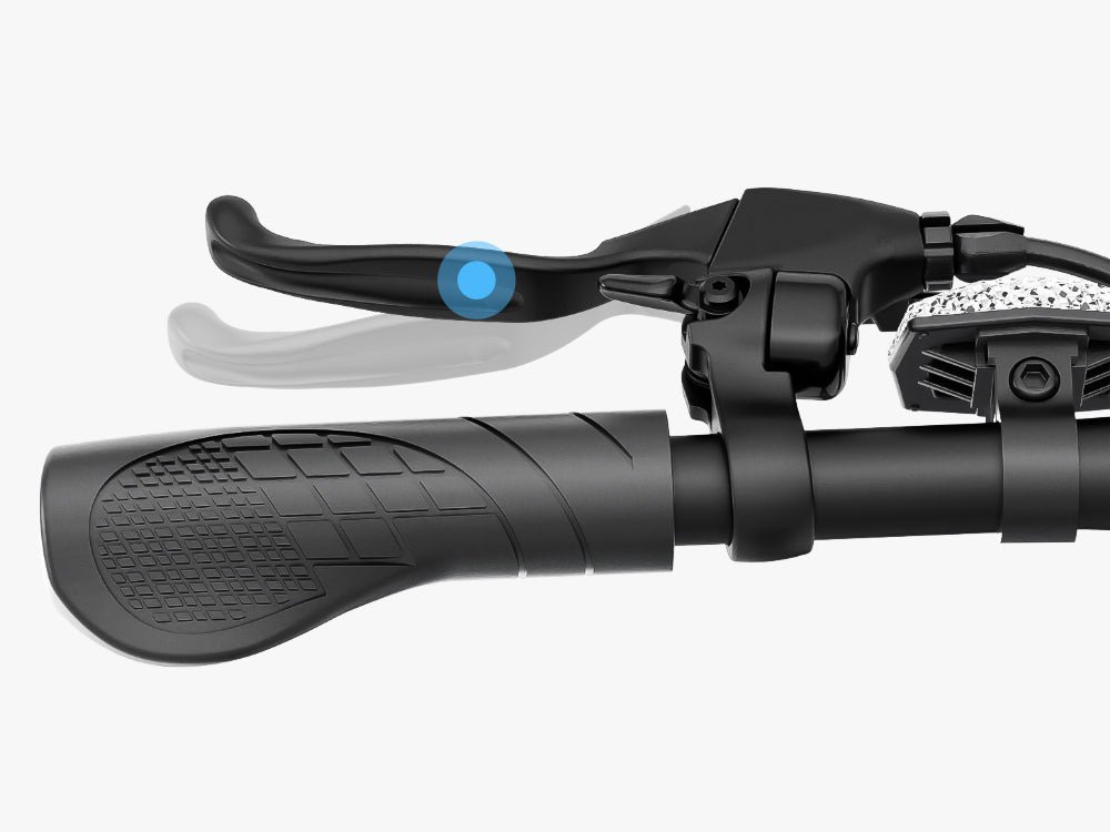Brake lever and grip of the Hiboy Q2 seated electric scooter
