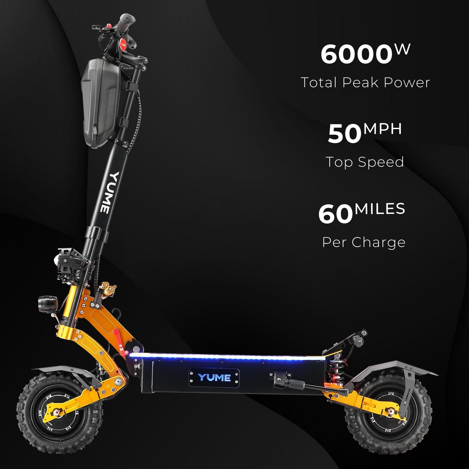 YUME X11+ electric scooter in gold, side view