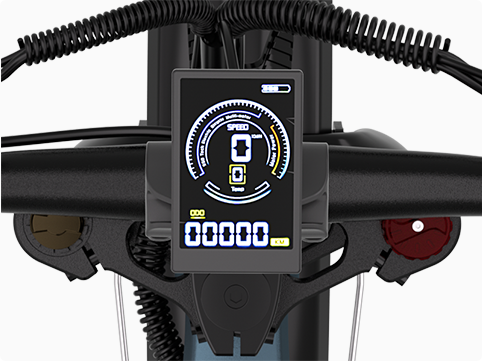 3.5-inch color display on the handlebar of the Hiboy EX11 electric bike