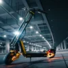INMOTION RS electric scooter lit up at night under a concrete underpass