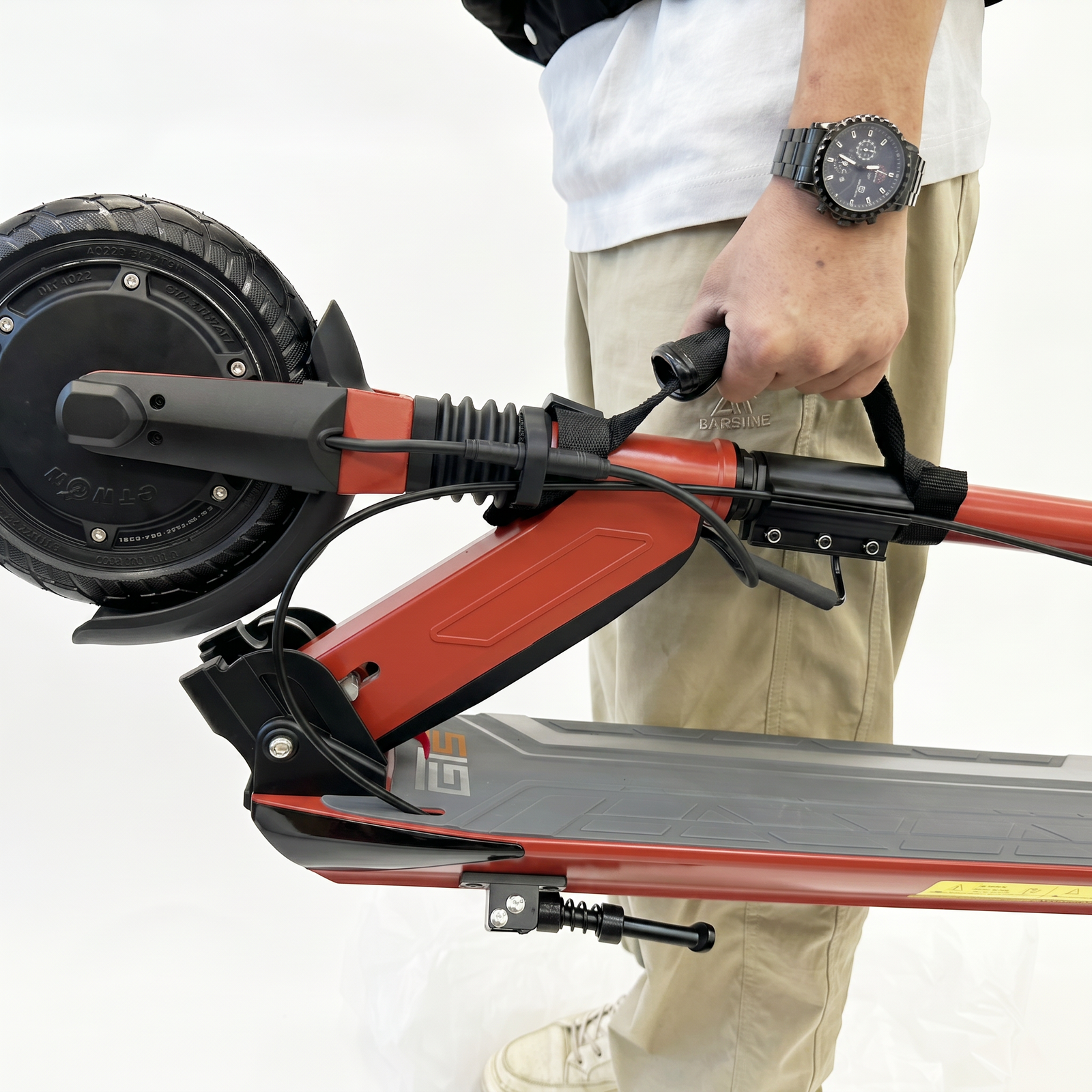 E-TWOW GT Sport electric scooter Ruby Red, rear quarter view