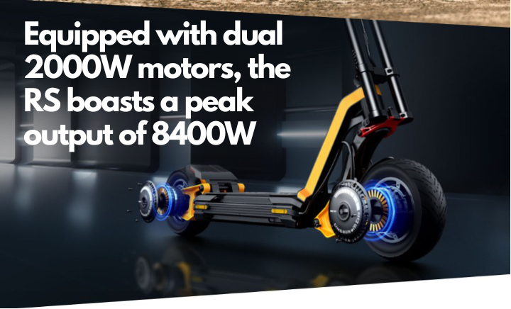 INMOTION cutaway art showing the RS dual 2000W motors and its 8400W peak output