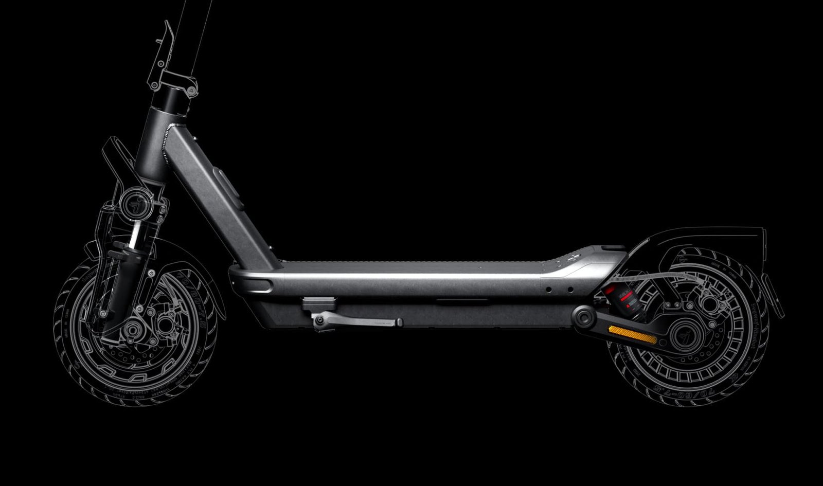 Segway Max G3 electric scooter aluminum alloy frame on a dark background