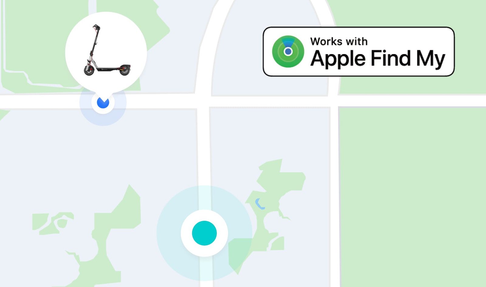 Apple Find My map showing the Segway F3 electric scooter location