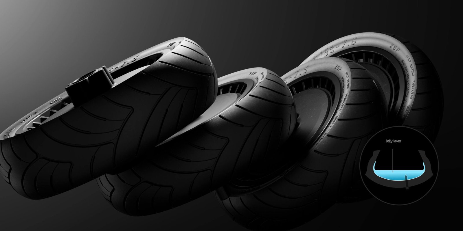 11 inch ultra-wide self-sealing tires of the Segway GT3 SuperScooter