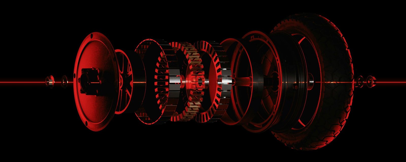 Exploded view of the Segway ZT3 Pro electric scooter 1600W hub motor