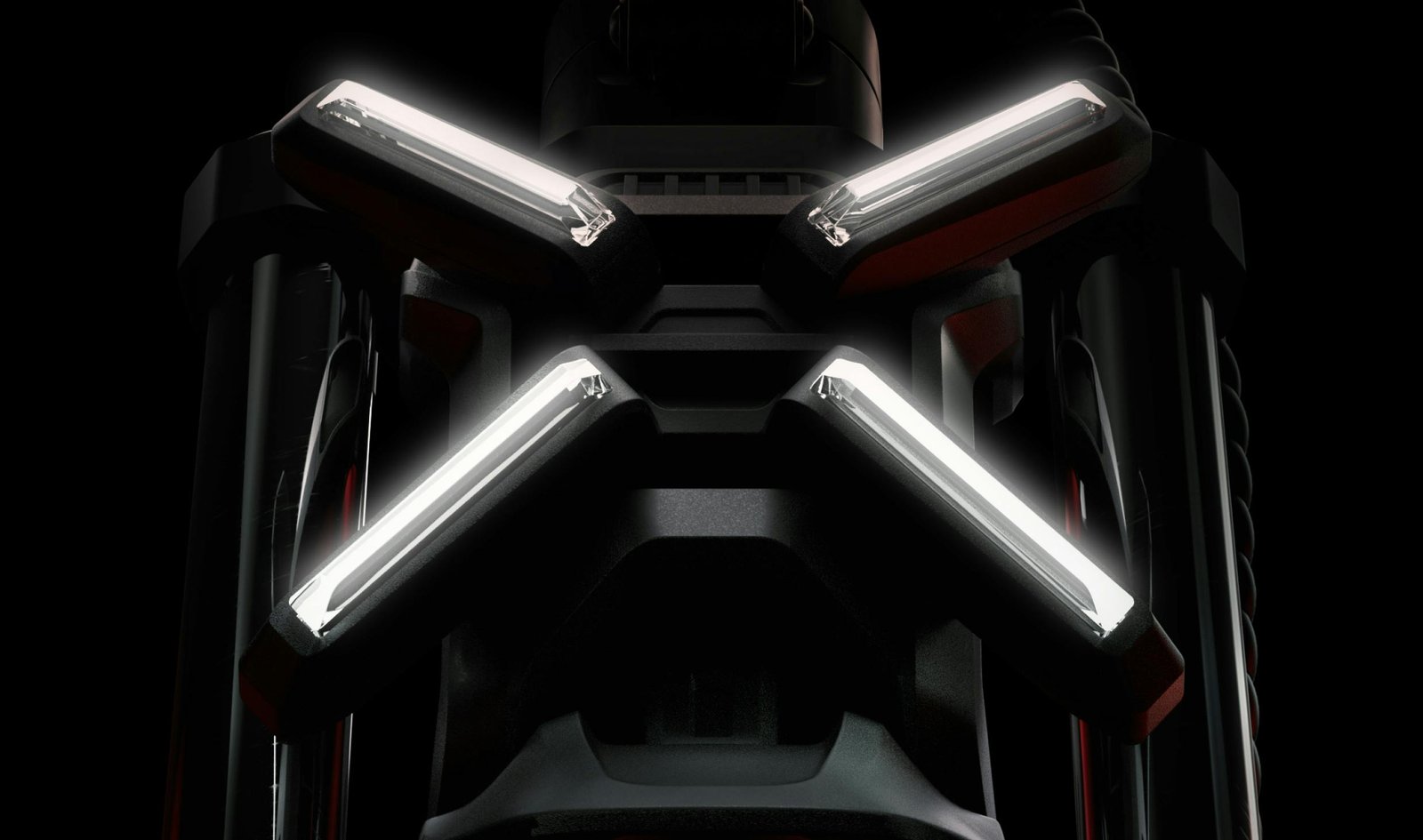 X-shaped running light on the front of the Segway ZT3 Pro electric scooter