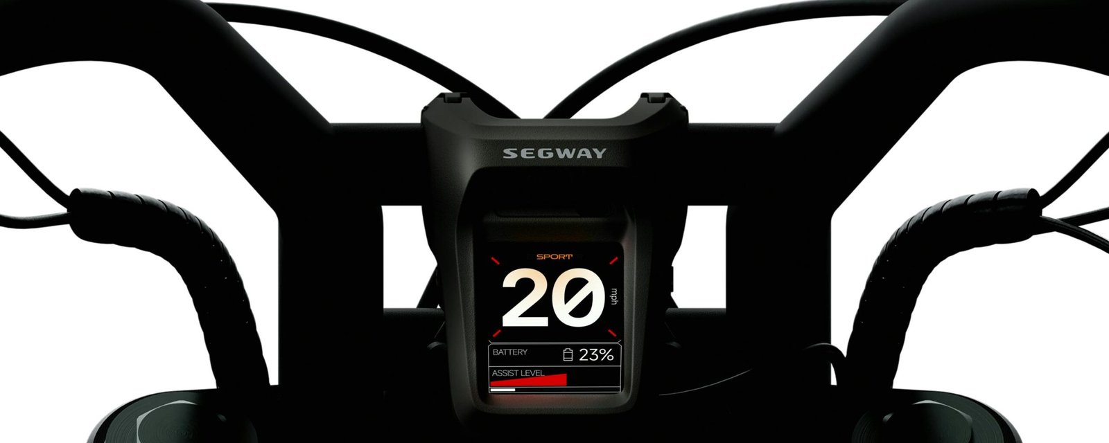 2.4 inch TFT display of the Segway Xyber electric bike showing 20 mph