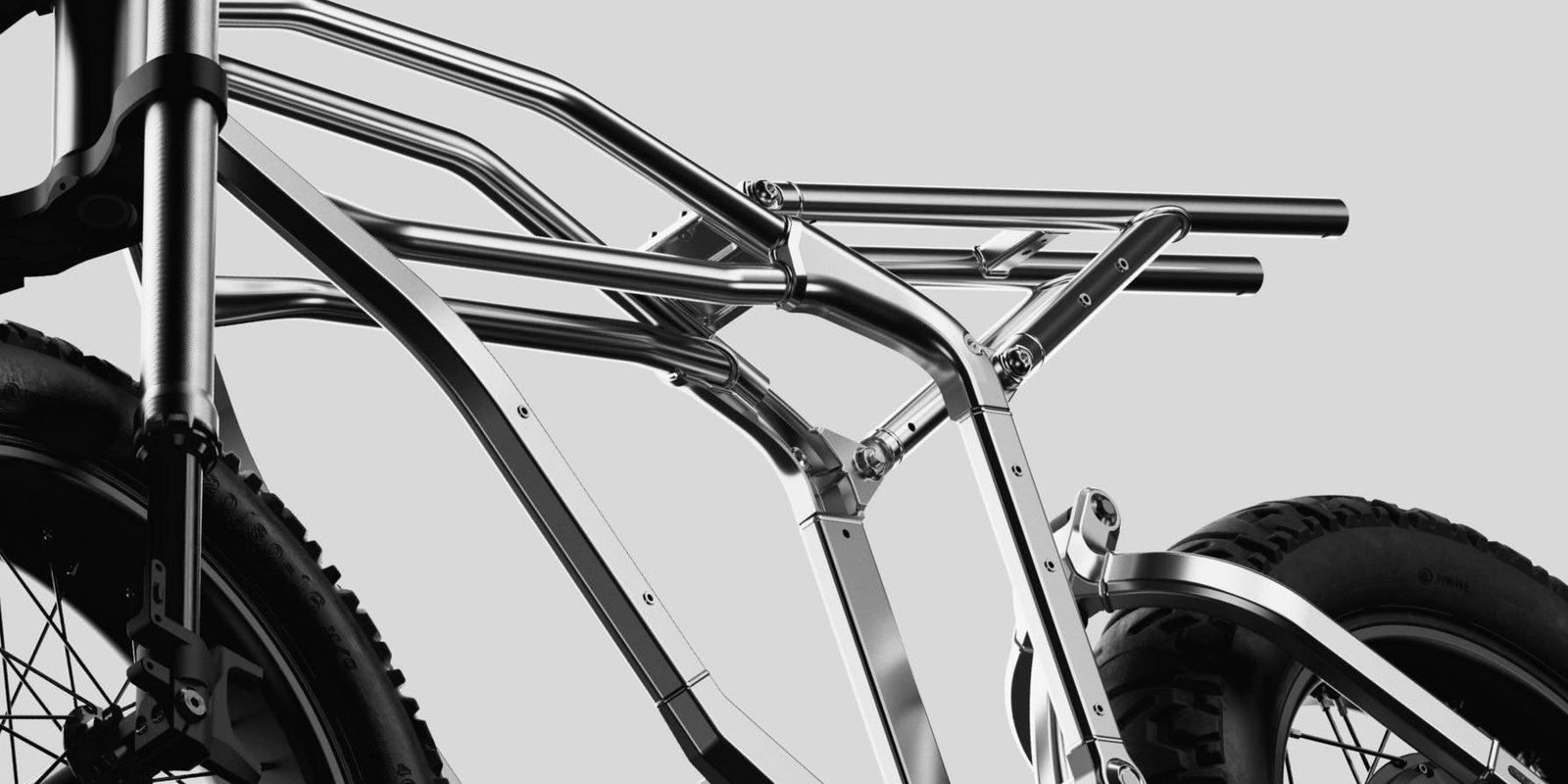 Cast aluminum frame and rear rack of the Segway Xyber electric bike