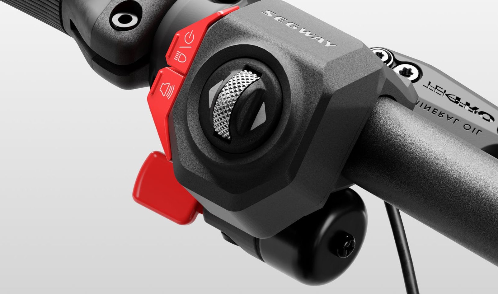 Scroll wheel controller on the Segway Xafari electric bike handlebar