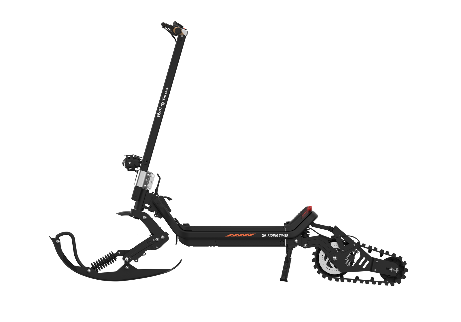 Riding’times G63 Convertible electric scooter in off-road mode with front wheel and rear track