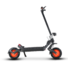 Riding’times G63 dual motor electric scooter studio side view in black with orange rims