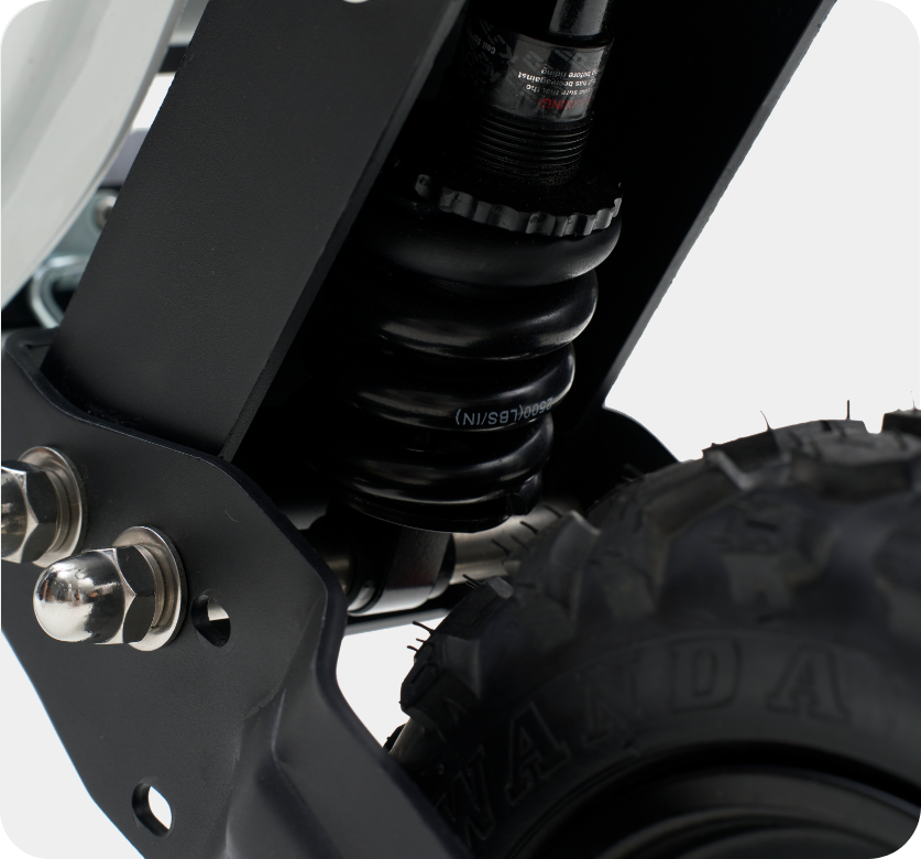 Rear hydraulic spring shock on the Riding’times G63 Convertible