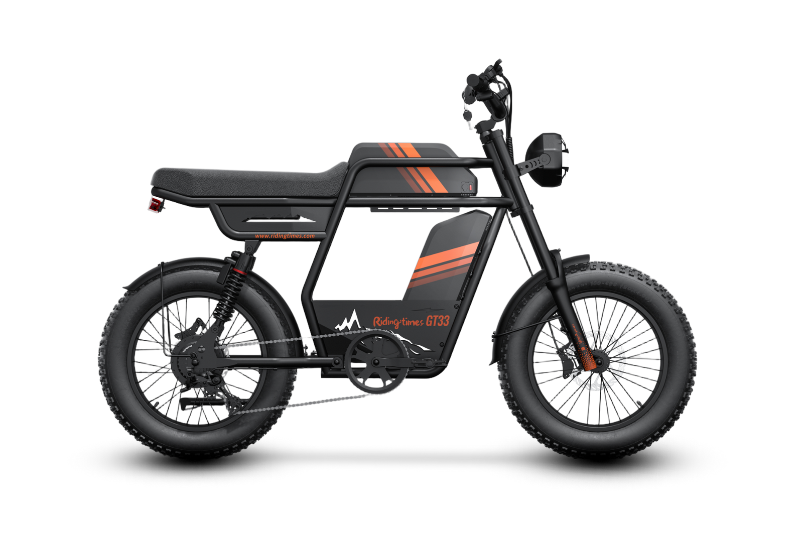 Riding’times GT33 cargo electric bike dual battery studio side view