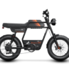 Riding’times GT33 cargo electric bike studio side view in black with orange stripes