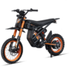 Riding’times GT54 electric mini motorbike studio side view in black and orange