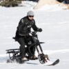 Riding’times GT73 Pro electric motorbike fitted with the optional snow track kit