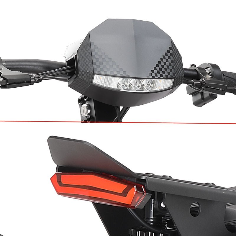 LED headlight and taillight on the Teewing GT4 electric scooter