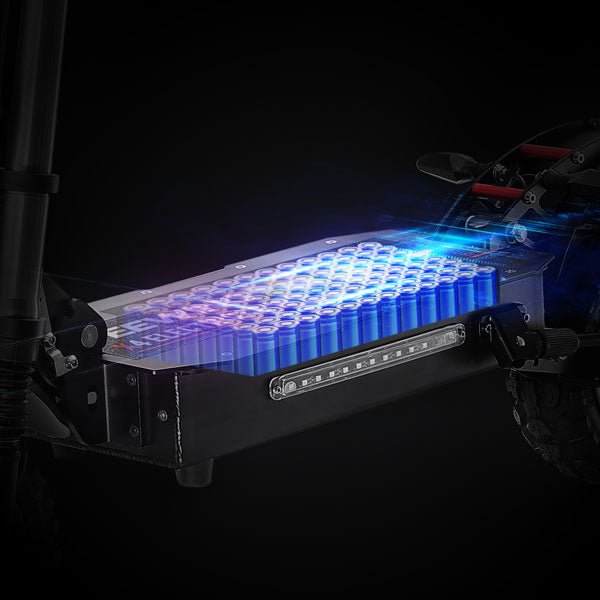 Lithium cells inside the deck of the Teewing X5 electric scooter