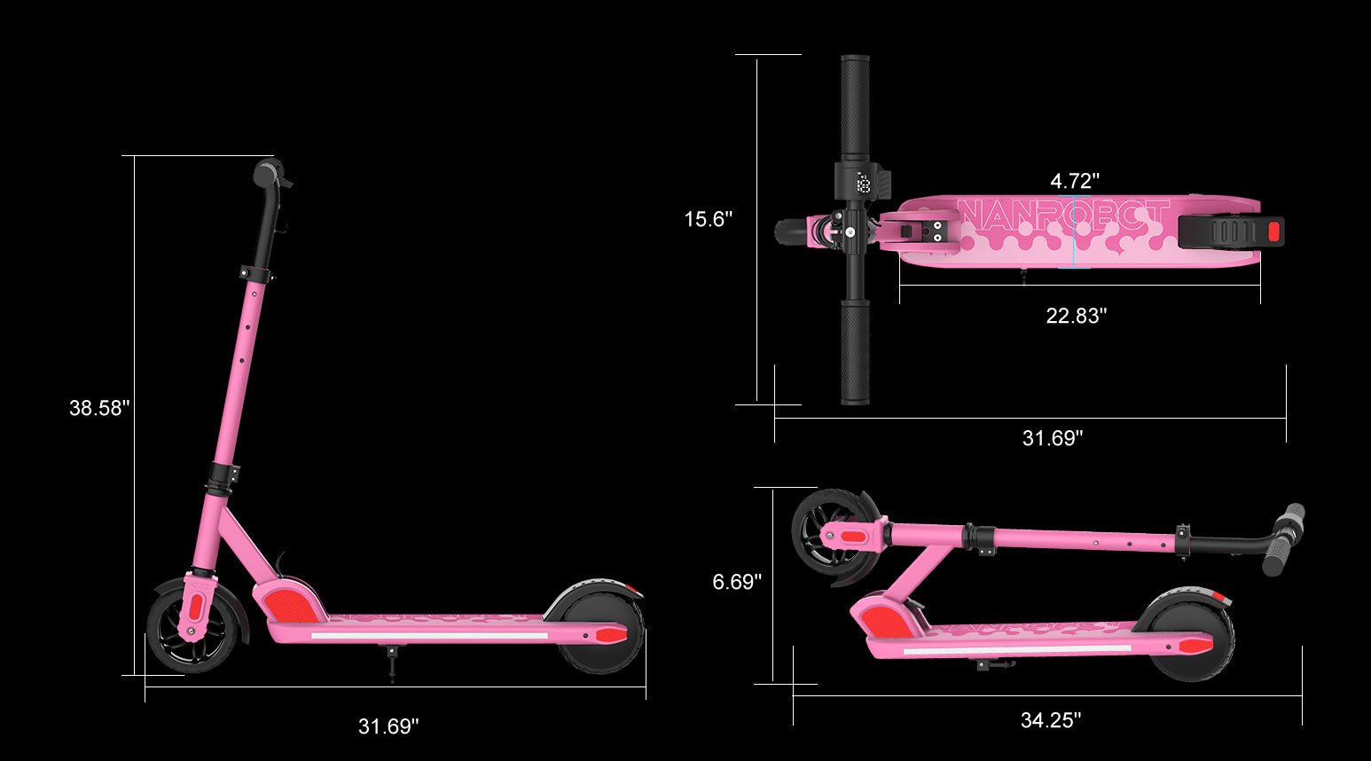 Nanrobot K2 rear deck with pink light strip glowing