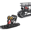 Riding’times snow track kit: front sled module and rear track module side by side