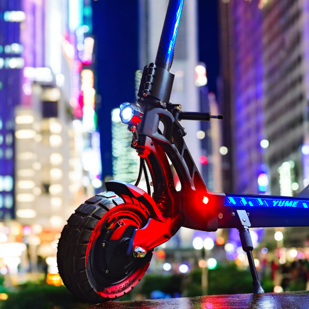 YUME Hawk electric scooter deck and rear shock
