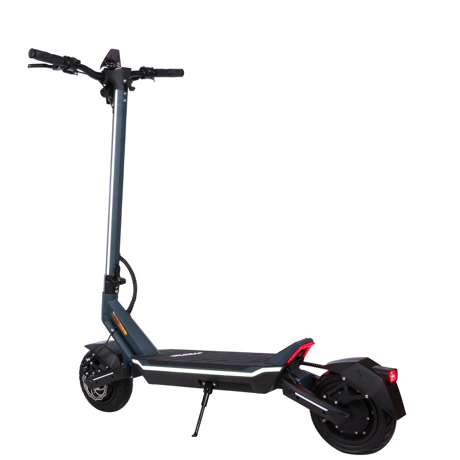 Punk Rider Pro electric scooter three-quarter studio view from the rear