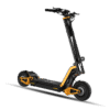 INMOTION RS electric scooter, three-quarter studio view in black and orange