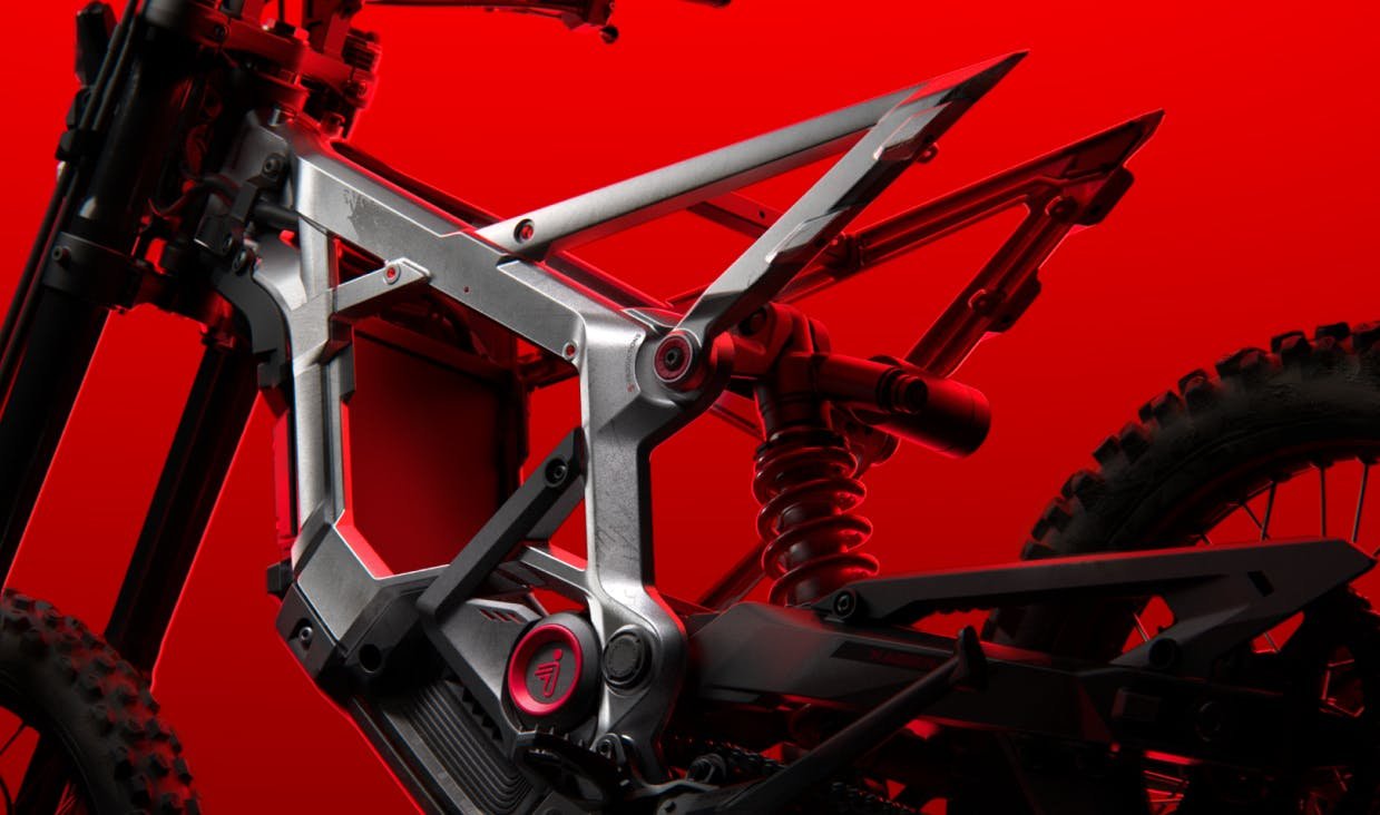 Aerospace aluminum frame of the Segway Xaber 300 electric dirt bike