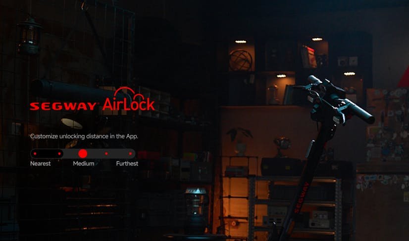 Segway AirLock unlocking distance options for the Segway GT3 Pro SuperScooter