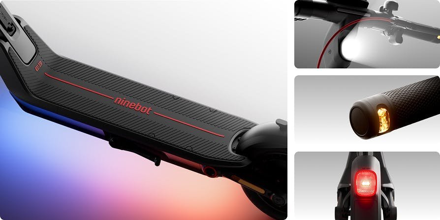 RGB underglow, headlight, turn signal and brake light on the Segway E3 Pro electric scooter