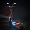 Teewing X4 electric scooter lit at night with deck LEDs on