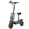 Teewing X5 electric scooter with the seat fitted, front quarter view