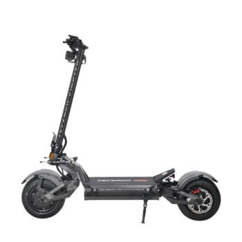 Teverun Fighter Supreme 7260R electric scooter studio view in black and carbon fibre