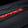 Space lettering on the deck of the Teverun Space Lite electric scooter
