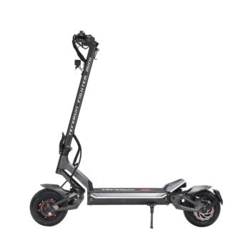 Teverun Fighter Mini Pro electric scooter studio view in black and carbon fibre