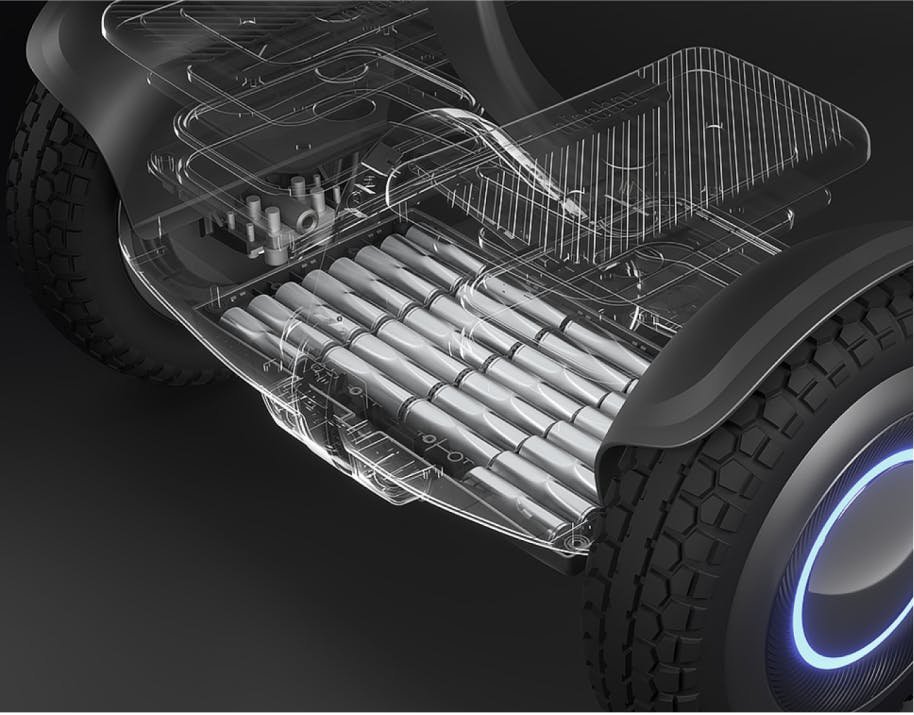 X-ray view of the battery cells inside the Segway Ninebot S2