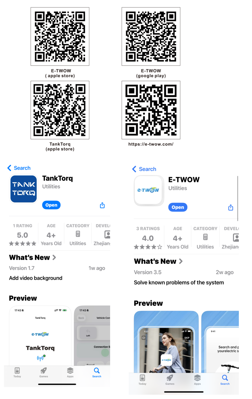 E-TWOW app and remote paired with the TankTorq TK3