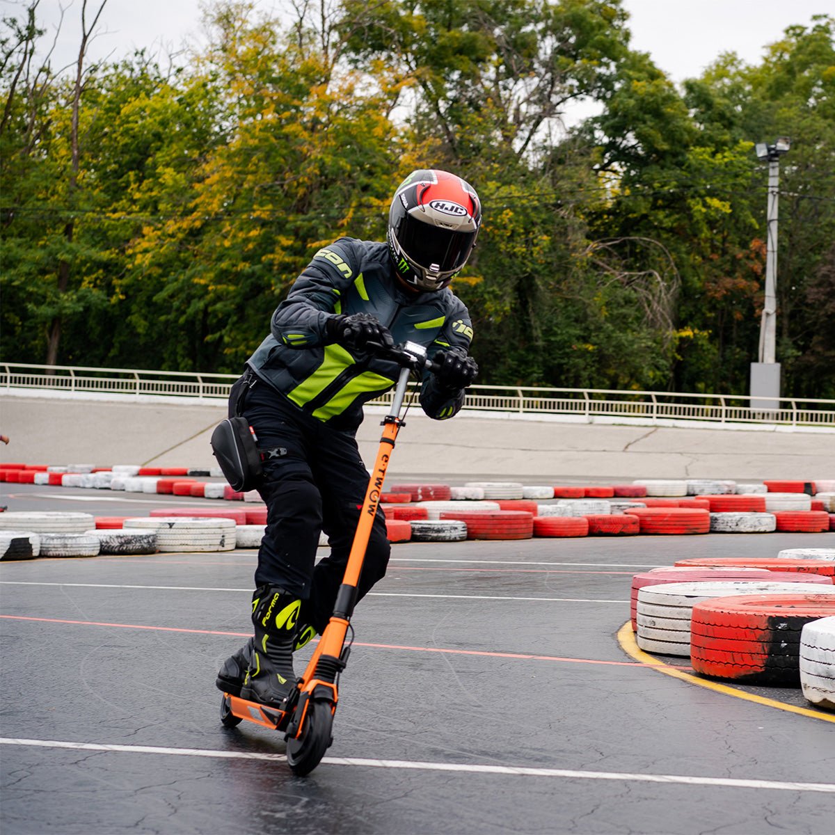 Rider commuting on the E-TWOW GT Sport electric scooter