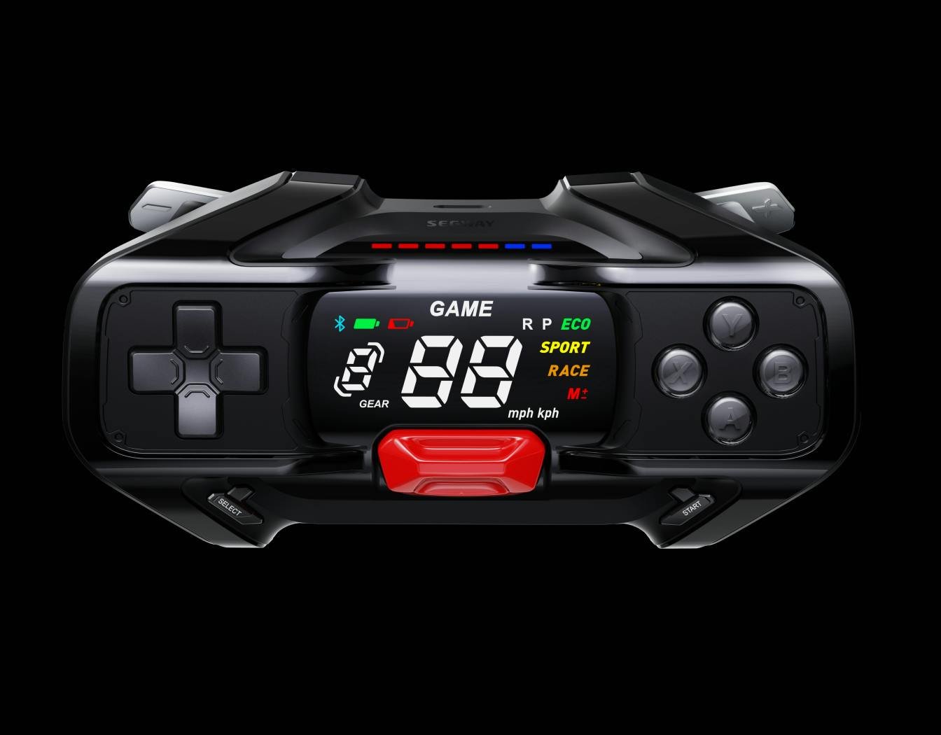 Steering wheel controller and display of the Segway GoKart Pro 2