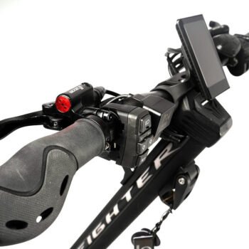 Teverun Fighter Eleven+ electric scooter studio view from the front quarter
