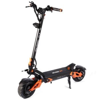 Teverun Blade GT II electric scooter studio view from the front quarter