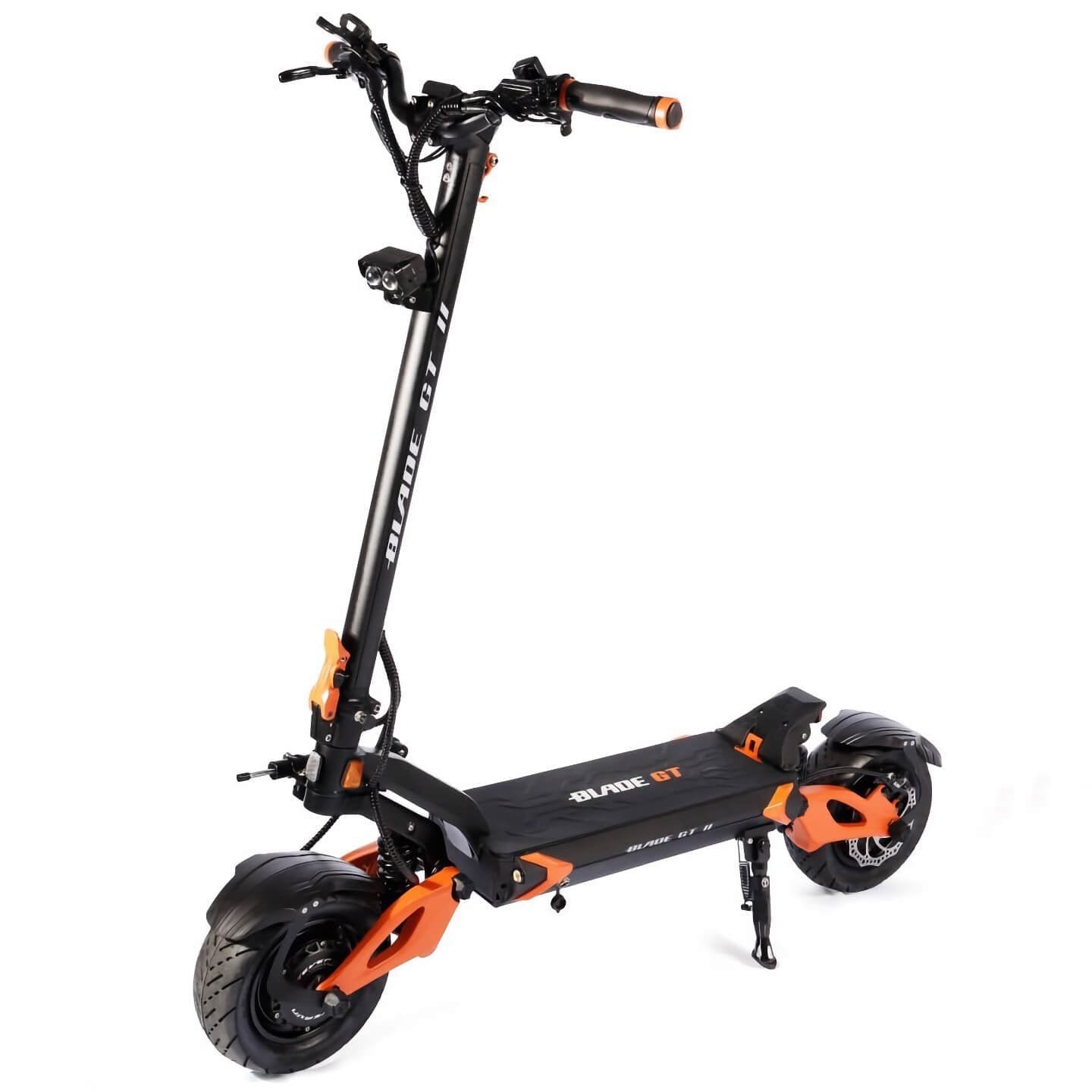 Teverun Blade GT II electric scooter studio view from the front quarter