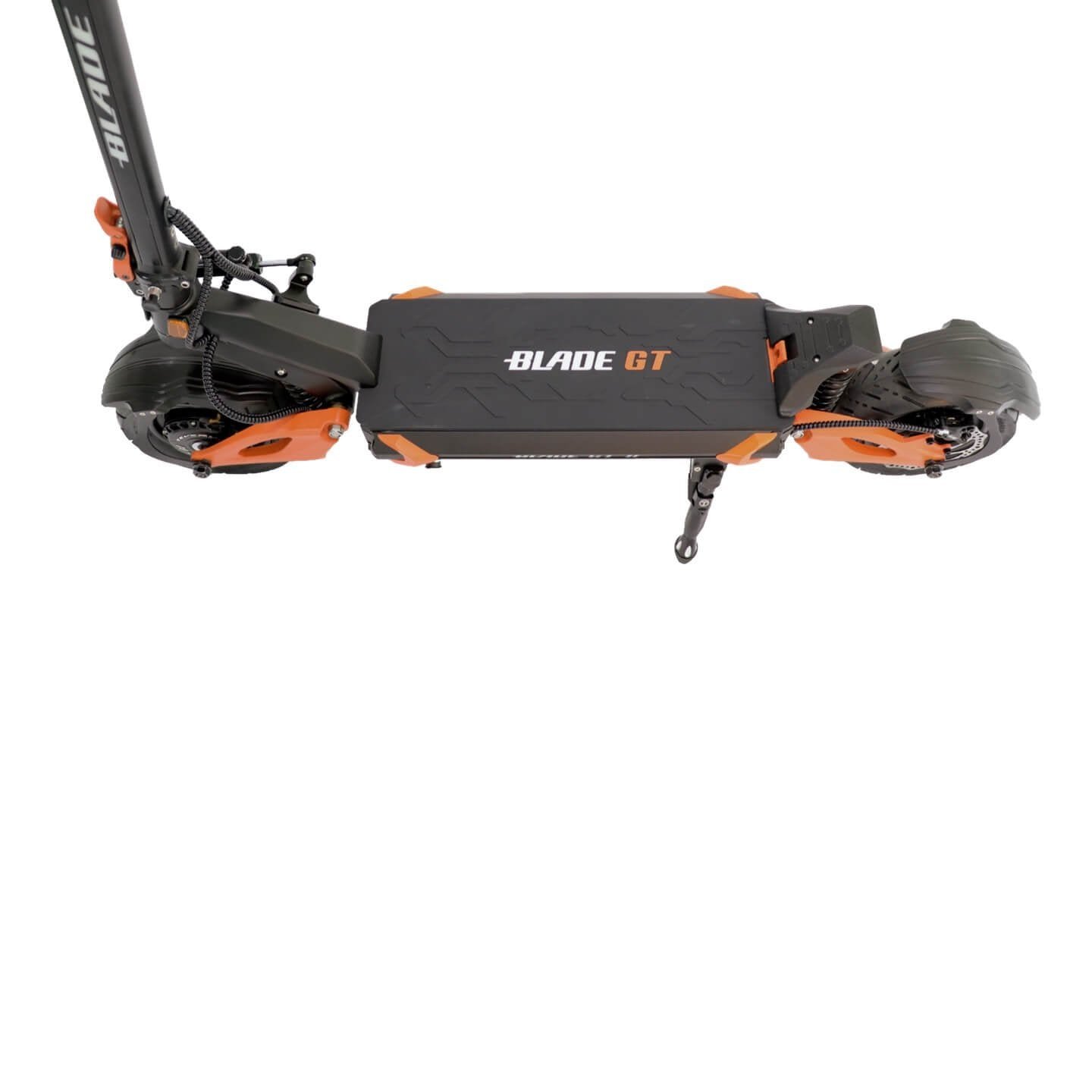 Deck and kickstand of the Teverun Blade GT II+ electric scooter