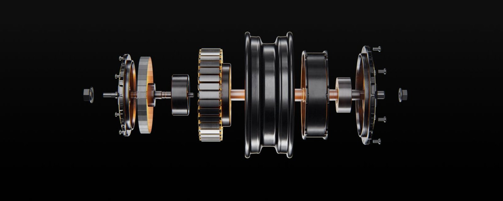 Exploded view of the Segway Max G3 Plus electric scooter hub motor