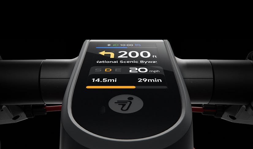 Turn-by-turn navigation on the Segway Max G3 Plus electric scooter display