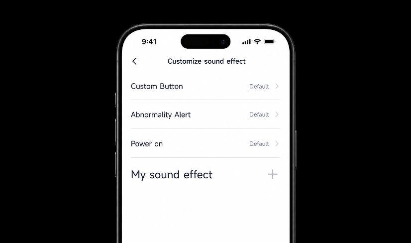 Custom sound effect settings in the Segway Mobility App