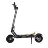 Punk Rebel electric scooter side elevation in black with yellow deck graphics