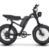 Riding’times Z8 Pro electric bike studio side view in black with dual batteries and rear rack