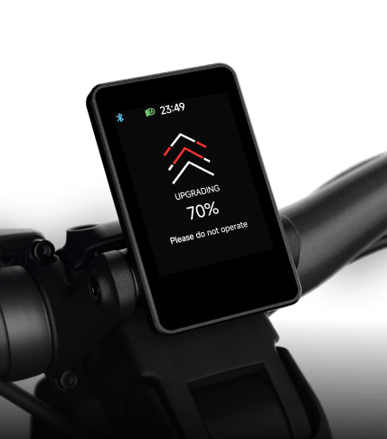 Software update screen on the Segway Xafari electric bike display